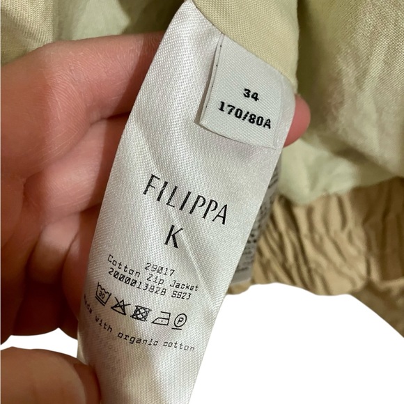 NWT Filippa K Cotton Zip Jacket Beige Minimalist Neutral Utility EU 34 US 2 - Picture 8 of 9